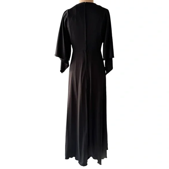 Vintage 70s Evelyn Pearson Black Housedress - Picture 7 of 9